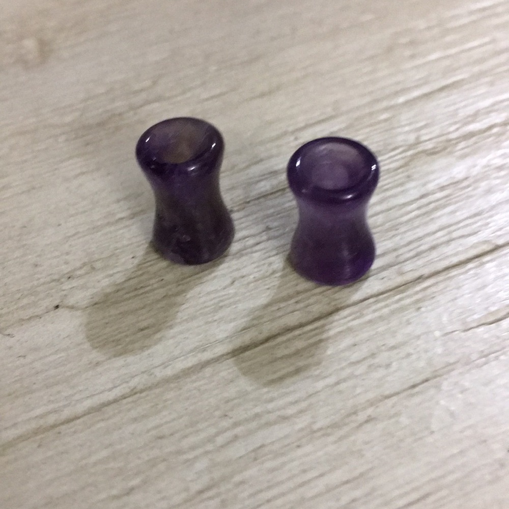 Amethyst tunnels body jewelry